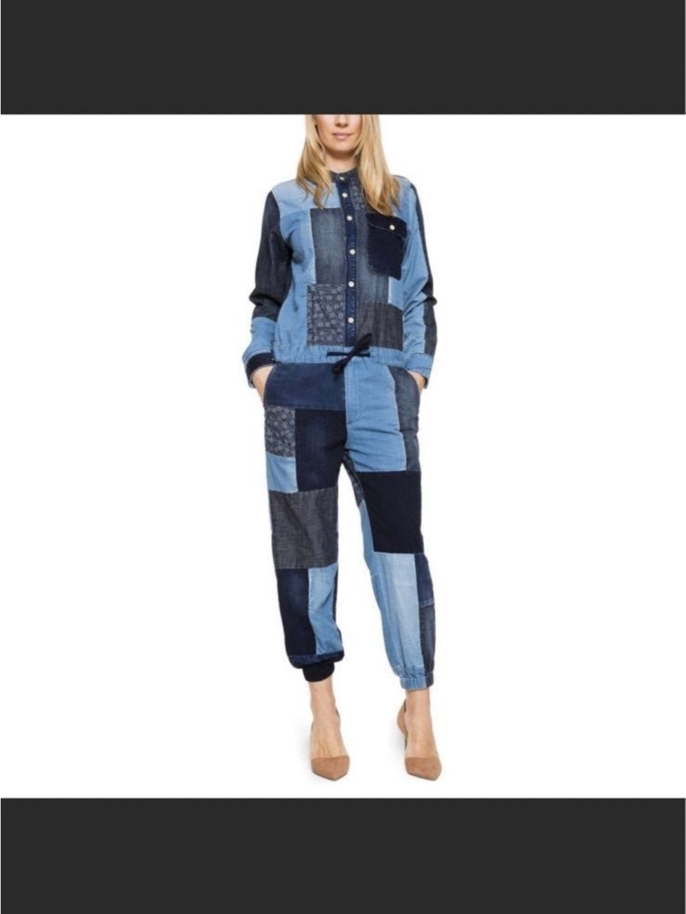 PRPS Patchwork Denim Jumpsuit
